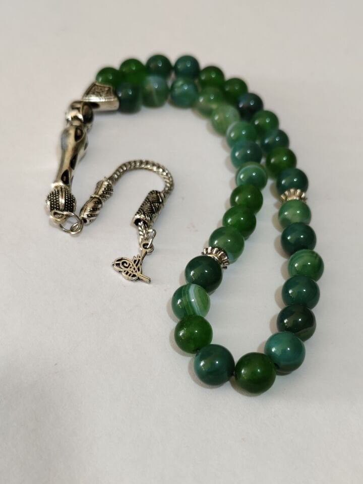 YEŞİL AKİK TAŞI 33'LÜK TESBİH