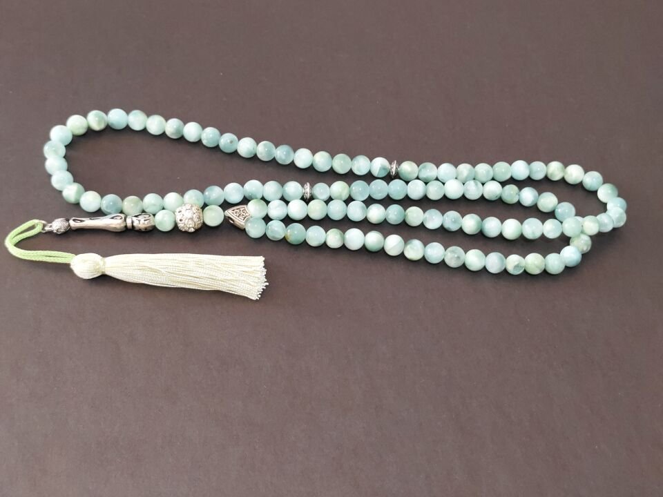 YEŞİL ANJELİT TAŞI 99'LUK ZİKİR TESBİHİ