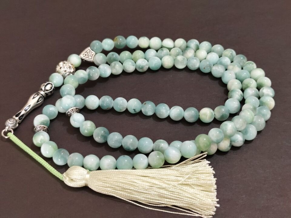 YEŞİL ANJELİT TAŞI 99'LUK ZİKİR TESBİHİ