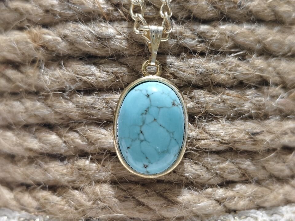 TURKUAZ DOĞAL TAŞ KOLYE