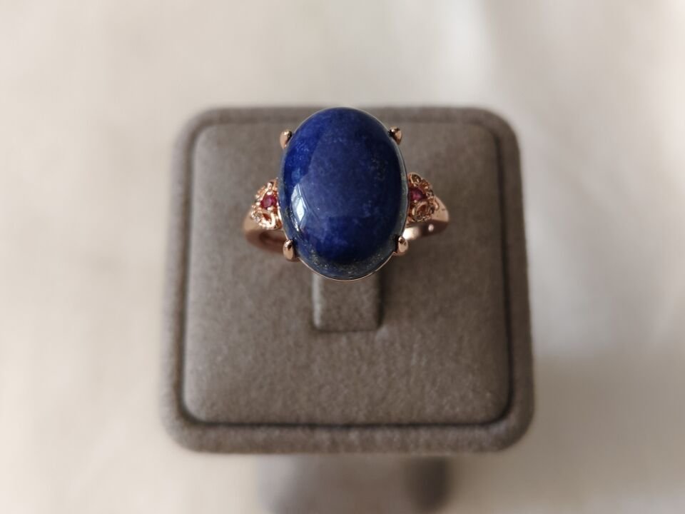 LAPİS LAZULİ TAŞI BAYAN AYARLANABİLİR YÜZÜK