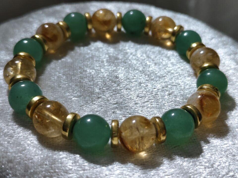 SİTRİN- AVENTURİN DOĞAL TAŞ BİLEKLİK