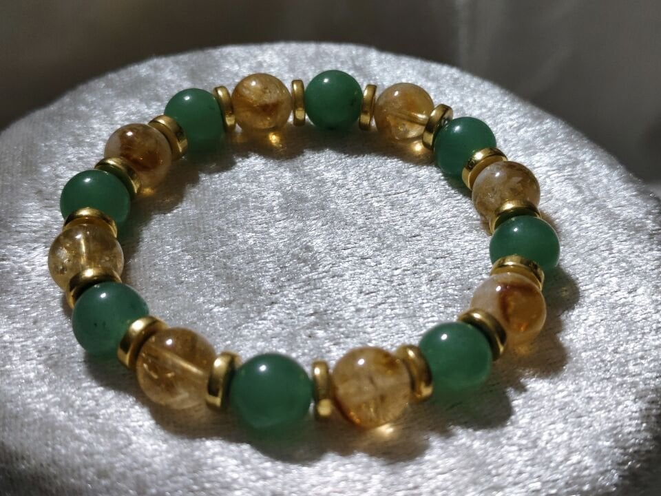 SİTRİN- AVENTURİN DOĞAL TAŞ BİLEKLİK