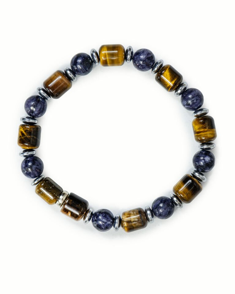 KAPLAN GÖZÜ VE  SODALİT KADIN ERKEK DOĞAL TAŞ BİLEKLİK