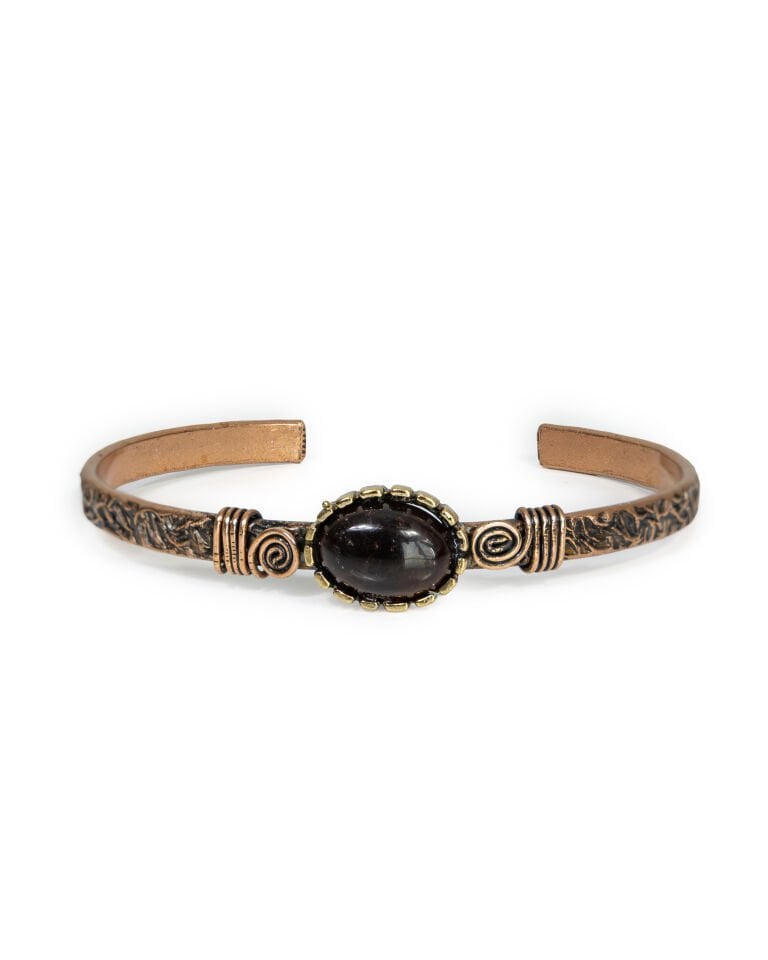 GARNET (LAL ) TAŞI BAKIR BİLEKLİK