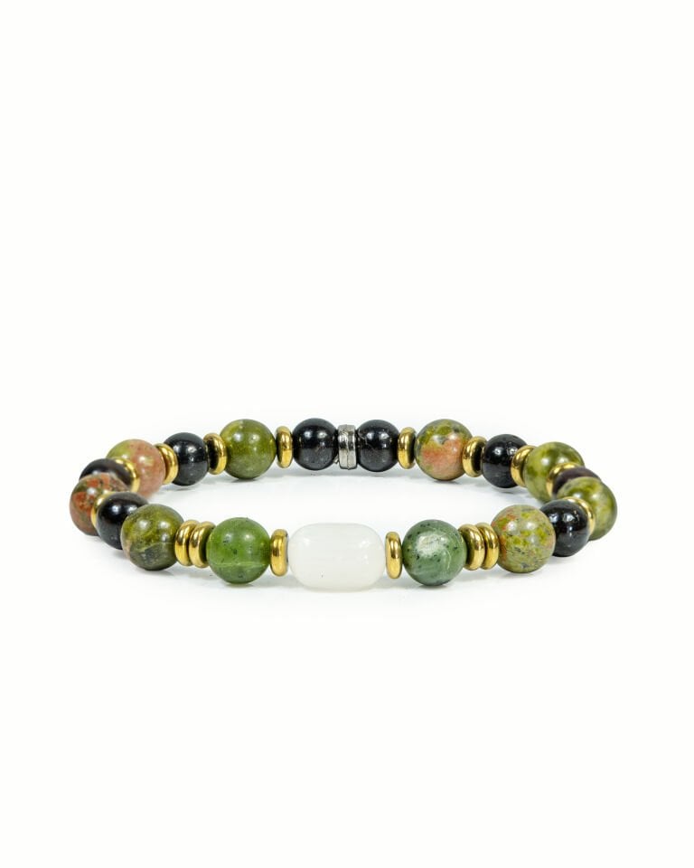 SELENİT UNAKİT TURMALİN BAYAN DOĞAL TAŞ BİLEKLİK