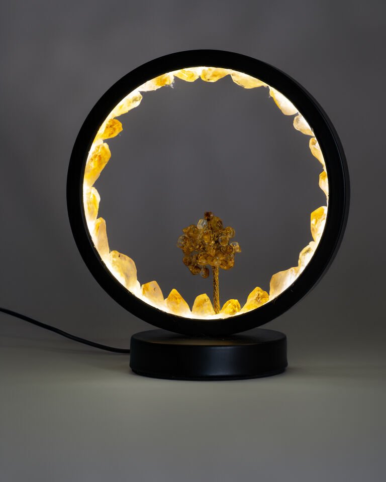 SİTRİN  DOĞAL TAŞ GECE LAMBASI