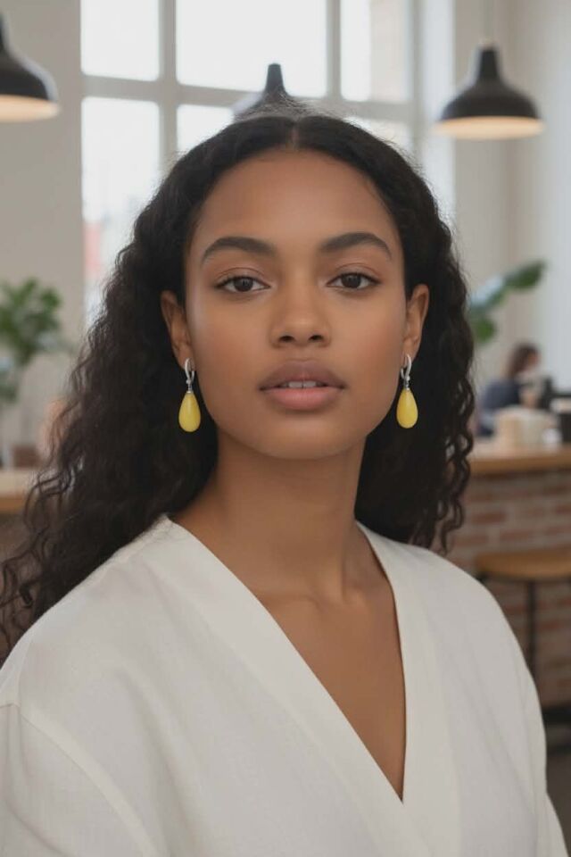 SARI KEHRİBAR KÜPE