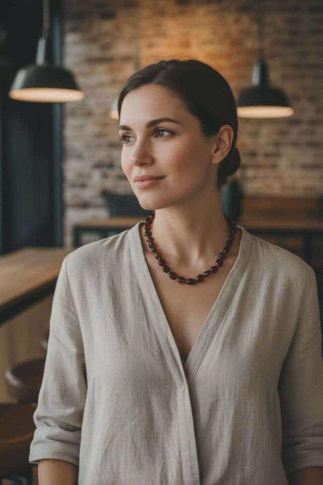 %100 OJİNAL SERTİFİKALI BALTIK KEHRİBARI ERKEK BAYAN KOLYE