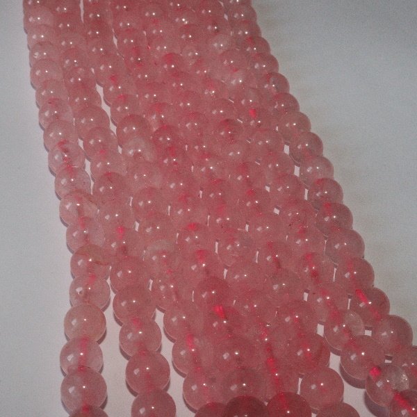 Pembe kuvars (1 adet 8 mm boncuk fiyatı)