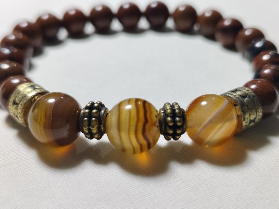 AKİK TAŞI-OBSİDYEN TAŞI BİLEKLİK