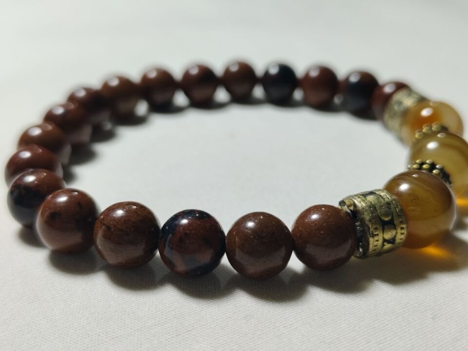 AKİK TAŞI-OBSİDYEN TAŞI BİLEKLİK