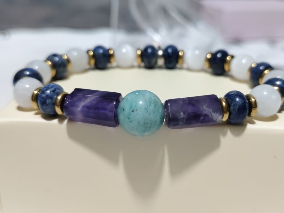 AMAZONİT-AMETİST- LAPİS LAZULİ- SELENİT BİLEKLİK