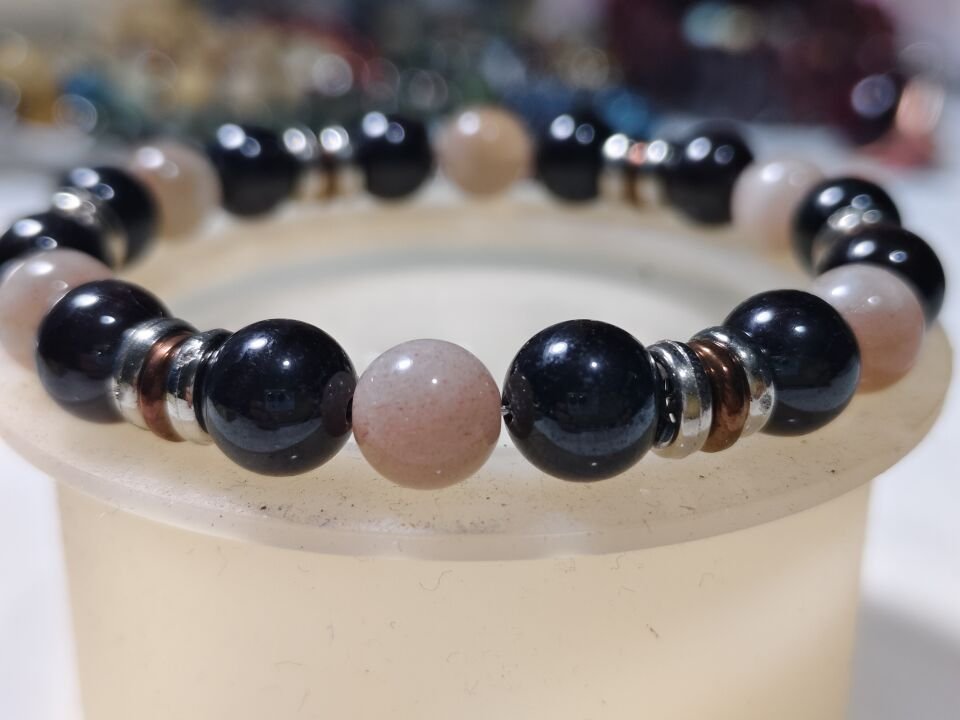 GÜNEŞ TAŞI- SİYAH AKİK TAŞI BİLEKLİK