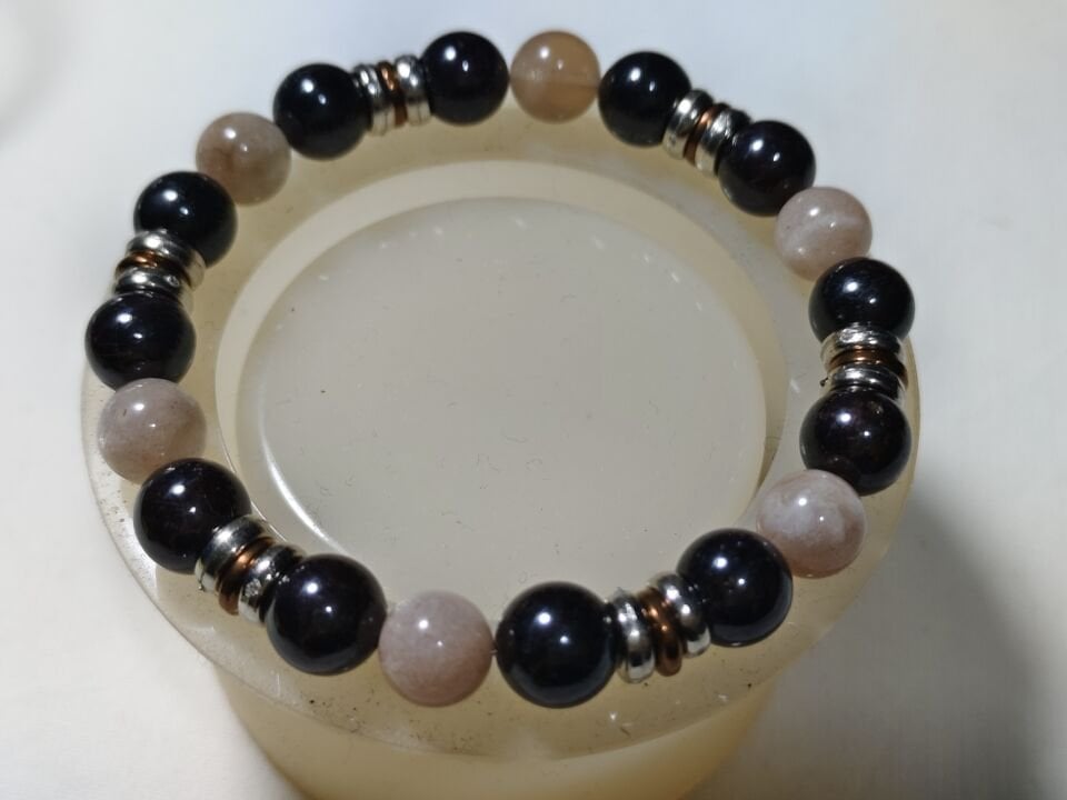 GÜNEŞ TAŞI- SİYAH AKİK TAŞI BİLEKLİK