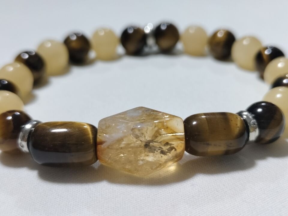 KALSİT- SİTRİN- KAPLAN GÖZÜ TAŞI BİLEKLİK