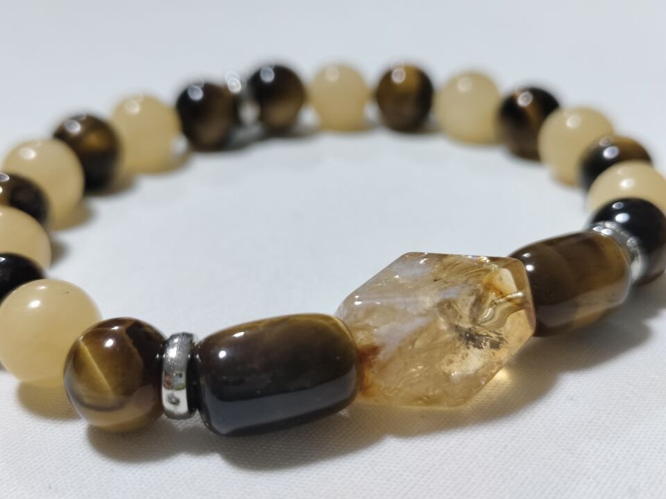 KALSİT- SİTRİN- KAPLAN GÖZÜ TAŞI BİLEKLİK