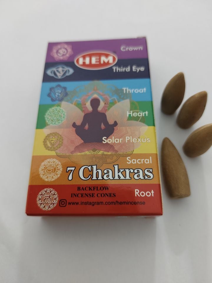 GERİ AKIŞLI 7 ÇAKRA DENGELEME KONİK TÜTSÜ 10 ADET